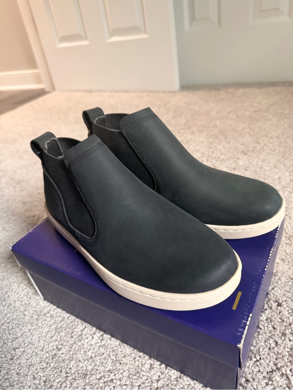 Olukai Pehuea Mid Women’s Slip On Shoe In A Dark Lava Rock Leather Colorway 9W